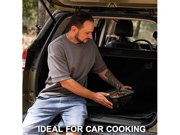 Zone Tech CT0008 12V Personal Roaster with Glass Lid Black