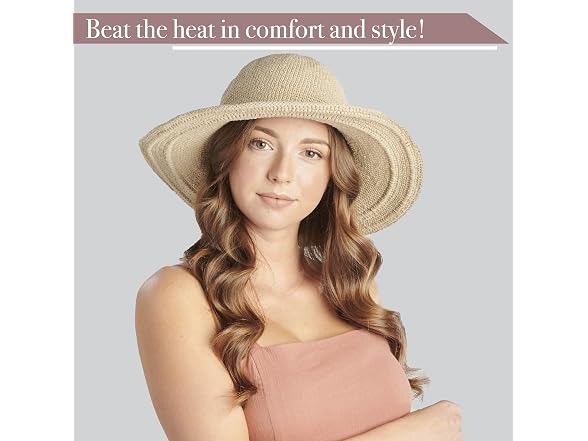 San Diego Hat Co. Women Cotton Crochet Floppy Hat