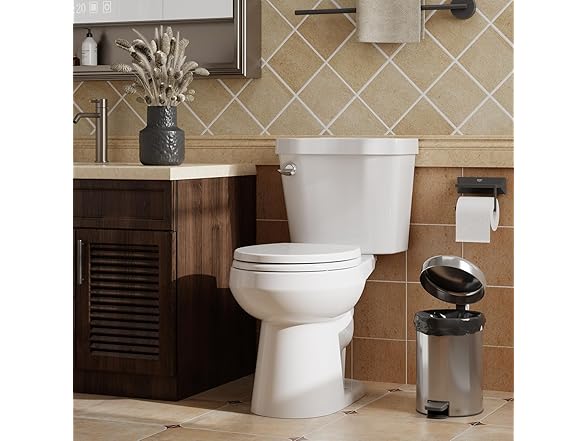 homfan Toilet Seat Cover, Round Toilet Seat w Quick-Release