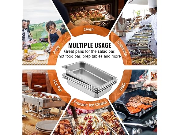 VEVOR 6 Pack Hotel Pans