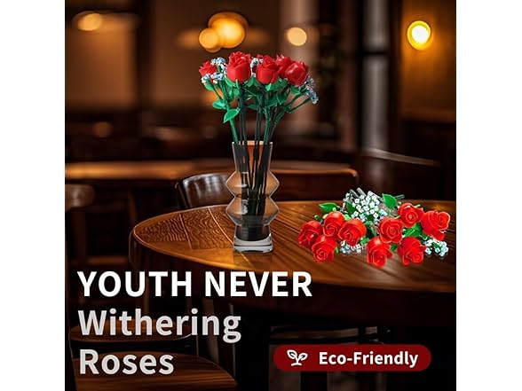 SMIDOLE Red Rose Bouquet Building Set