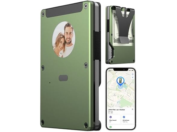 E-ink Air Wallet, Slim Wallet Built in Airtag Chip