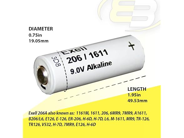Exell 206A Alkaline 9V Battery