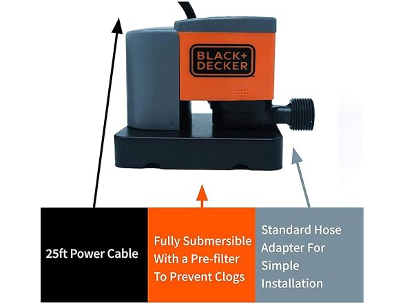 BLACK+DECKER Swimming Pool Cover Pump,