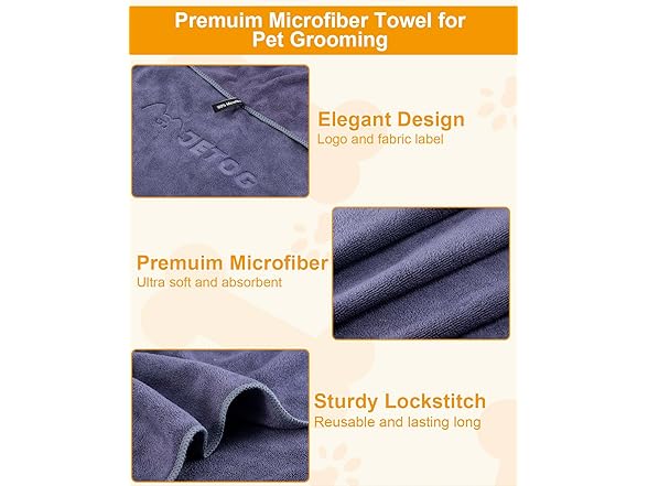 JETOG 2-PCS Fast Drying Dog Towels