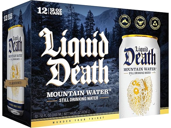 12PK Liquid Death Still Mountain Water, 12 oz