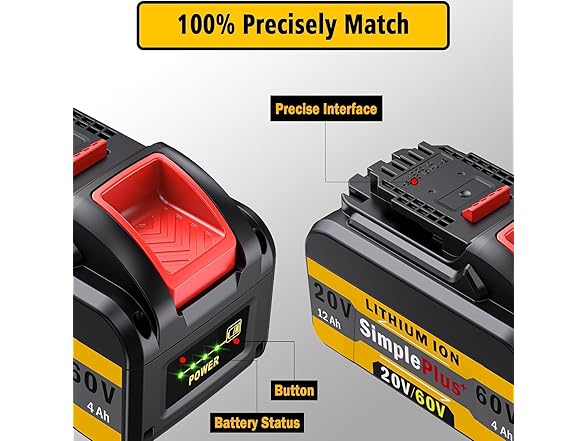 Simple Plus+ 12.0Ah 20V/60V Replacement For DEWALT