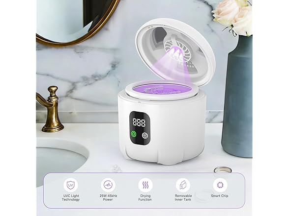Ultrasonic Retainer Cleaner 25W White