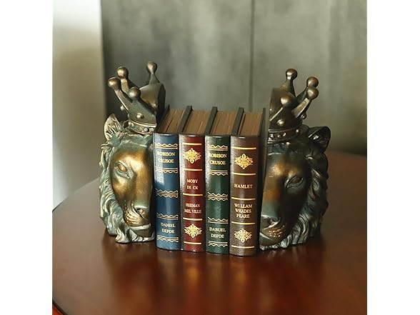 VICTAR DESIGN Lion Head Sculpture Bookend