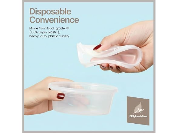 Plastic Deli Containers with Lids 8 oz (Pack of 50) 