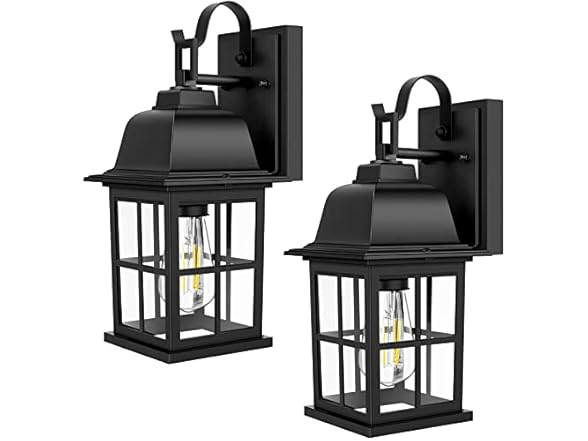 TOBUSA 2-Pack Outdoor Light Fixtures, 2-Pack, Black