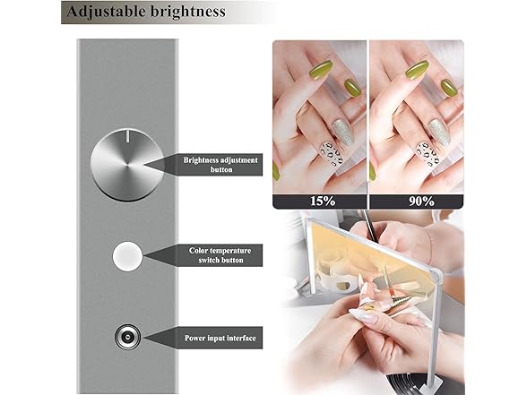 Foldable Square Nail Table Lamp