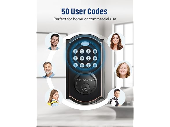 ELAMOR M19 SET ORB Keyless Lock Set w/Handle Oil 