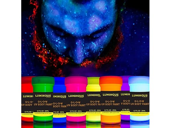 2-Pack Luminous UV Neon Body Paint Set