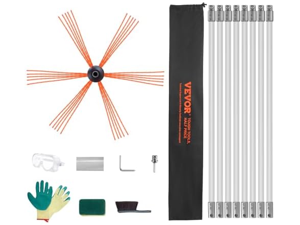26 Feet Chimney Sweep Kit, w/ 8Reinforced Nylon