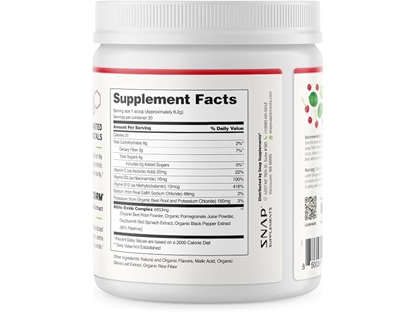 Snap Beet Root Powder Organic 30srv