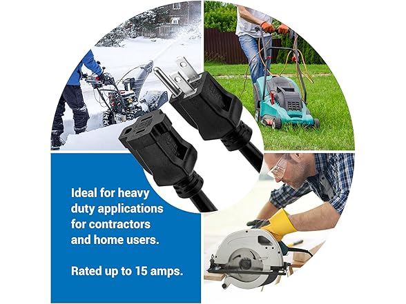 Clear Power 50 ft HD Outdoor Extension Cord 12/3