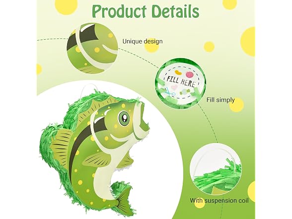 Bafei 15.7"L x 15.7"W Fish Pinata 