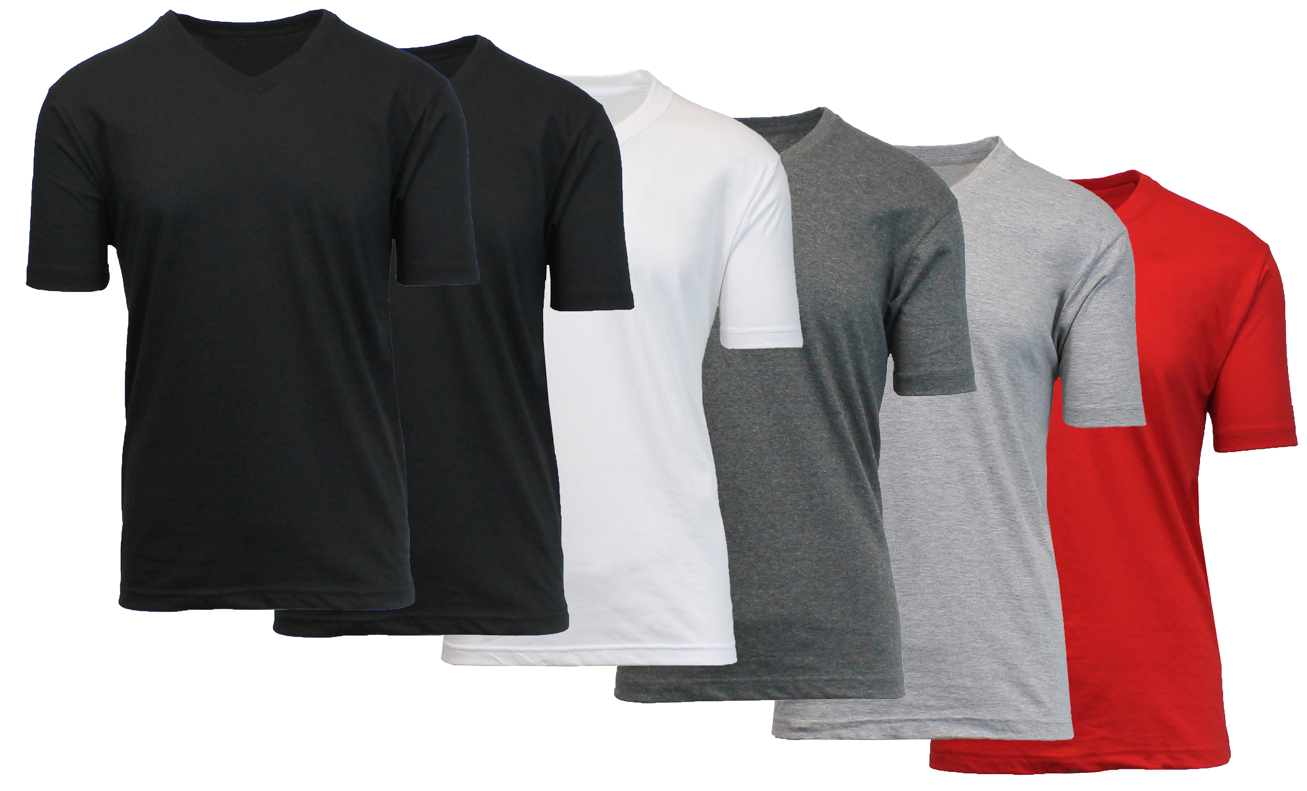 (6 Pack) Men's S/S V-Neck Classic Tee - Gallery 10