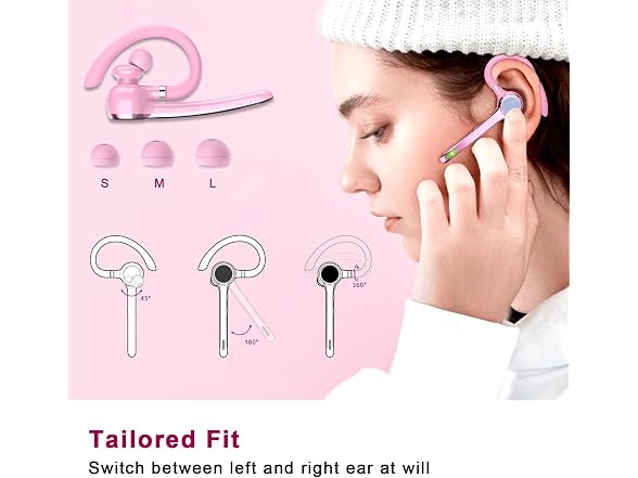 HEIBAS Bluetooth Headset (Pink)