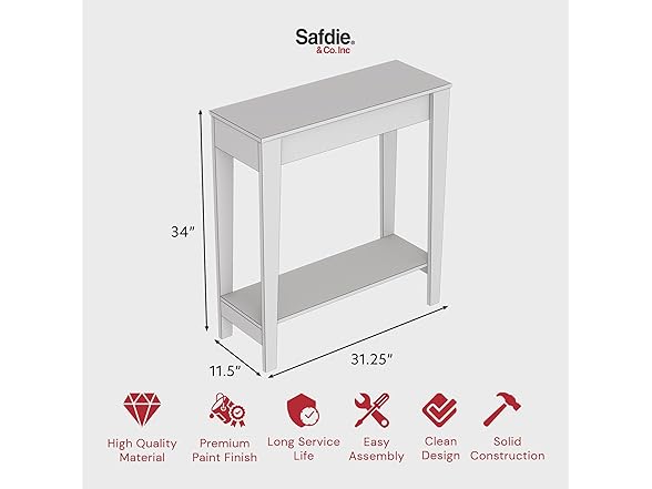 Safdie & Co Rustic Farmhouse Entry Table