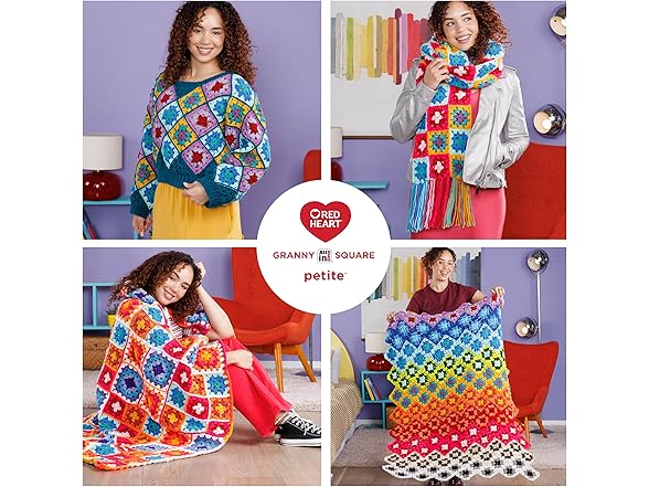 Red Heart All in One Granny Square, 3Pk- Sweet Pad