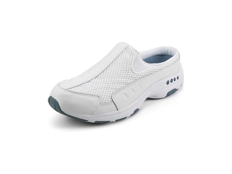Easy Spirit womens Traveltime Mule, White 130, 11 Wide US