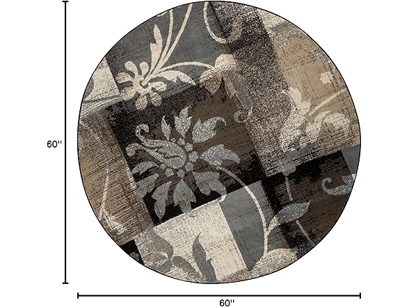 Superior Modern Floral Patchwork Indoor Rug
