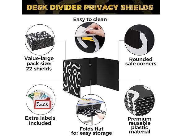 Standard 22-Pack Desk Dividers