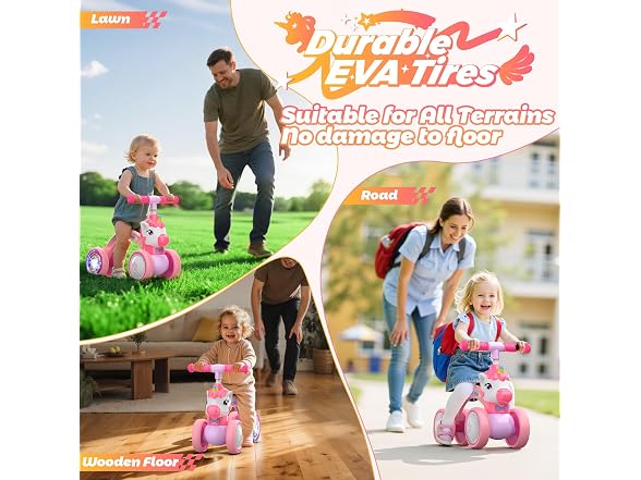 Kkdi Unicorn Baby Balance Bike Ride on Toy
