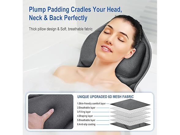 snlewrtu full body bath pillow