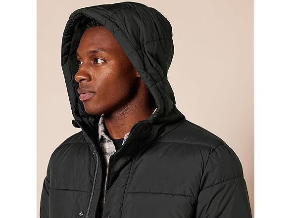 Amazon  Essentials Mens Hooded Puffer Coat Black XS
