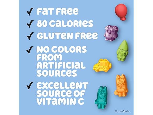 22CT Bluey Fruit Flavored Snacks, Fat Free