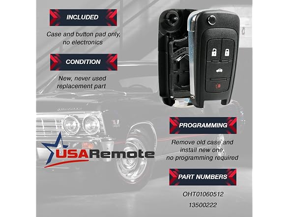 USARemote Key Fob Keyless Entry Remote Flip GMC