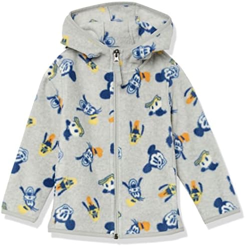 Amazon Essentials Disney | Marvel | Star Wars Boys' Polar Fleece Full-Zip Hooded Jacket, Mickey and Friends, Small