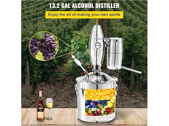 30L Stainless Steel Alcohol Distiller Home Brew Kit Moonshine Wine Mak