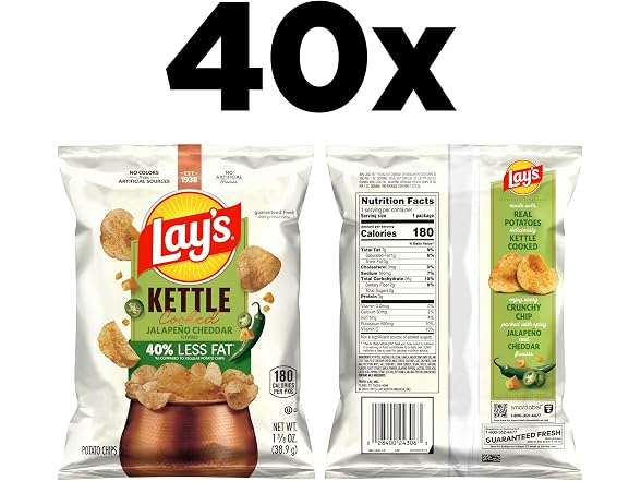 Lays Kettle Chips Jalapeno Cheddar Pack of 64