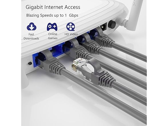 CAT6 Ethernet Cable 25ft Gray