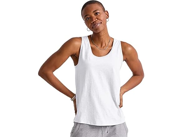 Hanes Eco White Tri Tank Original (XS)
