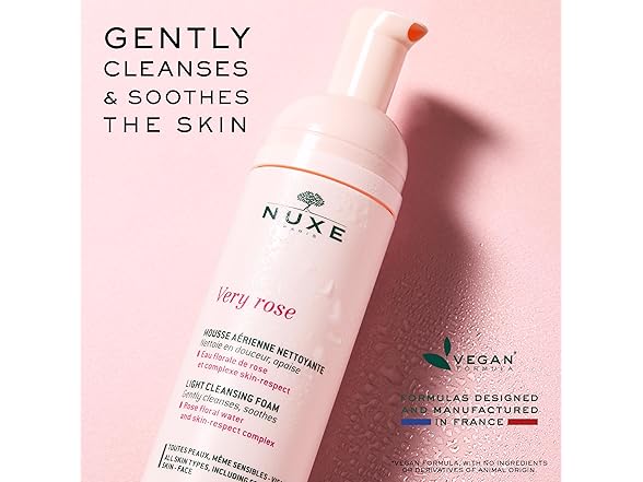 (2 Pack) Nuxe Very Rose Light Cleansing Foam, 5 oz