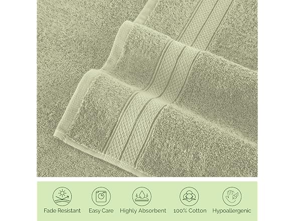 Elegant Comfort Luxury 6-Piece Towel Set, Jade Green