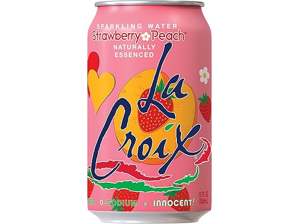 8PK La Croix Sparkling Water, Strawberry Peach