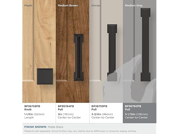 Amerock | Cabinet Pull | Matte Black | 5-1/16 inch