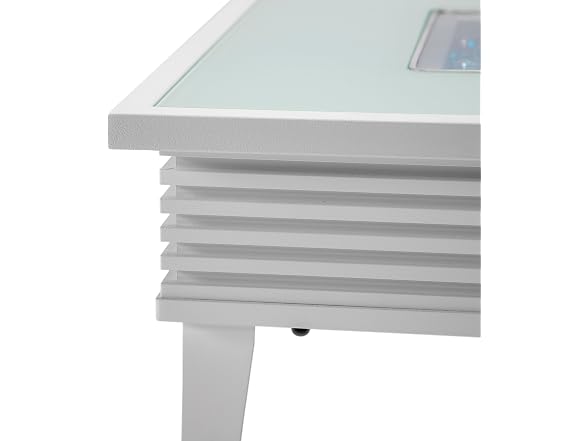 LeisureMod Walbrooke Modern Outdoor Square Fire Pit Table White