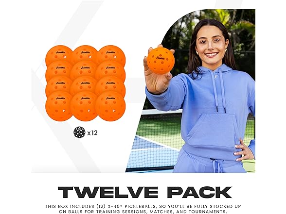 Franklin Sports X-40 Pickleballs 12 Pack