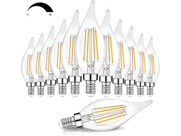 12PK TOBUSA E12 LED Bulbs 60 Watt 2700K