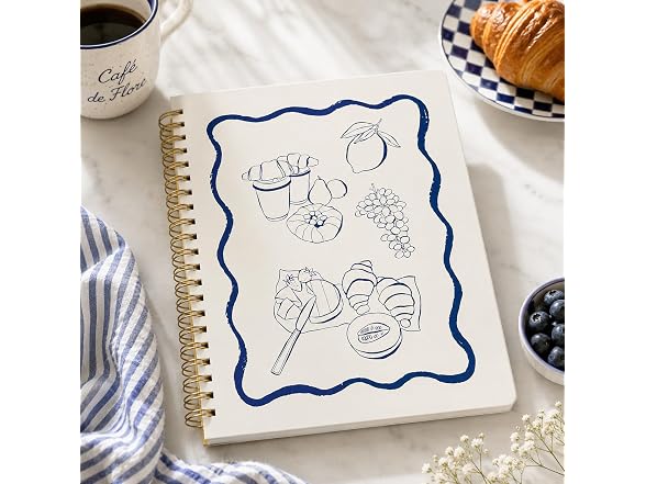Pearhead Euro Breakfast Hardcover Spiral Notebook
