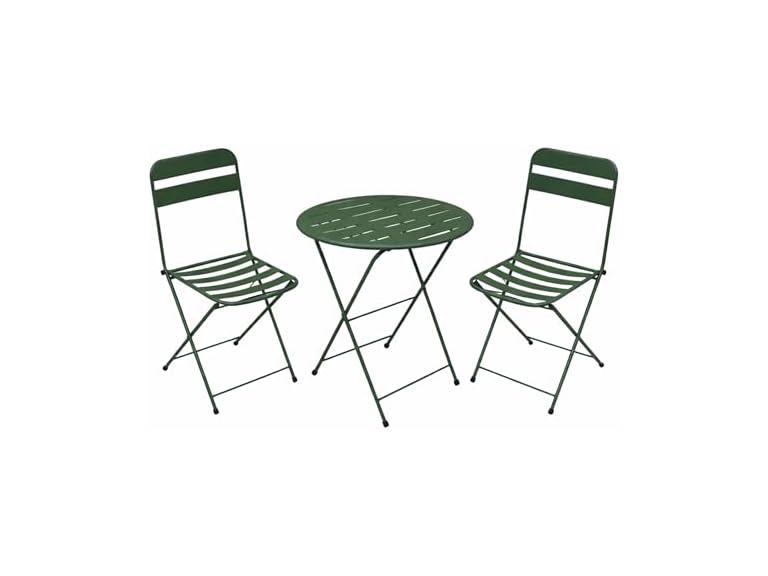 3-Piece Green Metal Folding Bistro Set