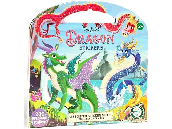 eeBoo Dragon Stickers, 180 Stickers