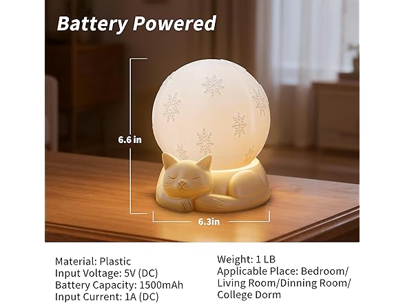 WISUCL Touch Control Rotating Cat Lamp